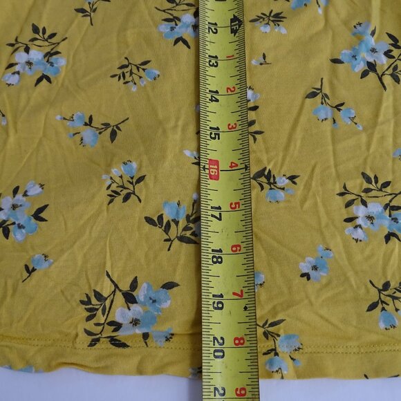 Old Navy Yellow Floral Button Up Short Sleeve Top Women Size XS Jersey Knit - Picture 8 of 8
